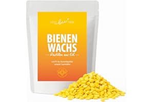 little bee fresh Bienenwachs Pastillen – Wachs aus Europa in Kosmetikqualität nach Ph. Eur. | 100% naturrein, rückstandsfrei & pestizidfrei | Ideal für DIY Kosmetik, Kerzen & Bienenwachstücher (200g)
