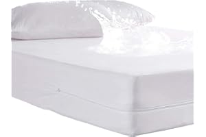 GEBIN Coprimaterasso Impermeabile Con Cerniera, Lenzuolo, Proteggi Materasso, Traspirante, Anallergico, Antiacari, Antibatterico, Silenzioso, 30cm Di Profondità. (180x200 cm)