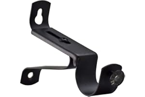 YHO Strong 19mm 28mm & 35mm Metal Curtain Pole Adjustable Bracket Holder Heavy Duty Black, Brass Chrome (Brushed Chrome) (Matt Black, 28mm)