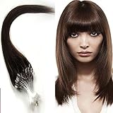 Loop Micro Ring Remy Human Hair EXTENSION fashion Colors 4# Chestnust Brown,50g,100S 18"