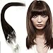 Loop Micro Ring Remy Human Hair EXTENSION fashion Colors 4# Chestnust Brown,50g,100S 18"