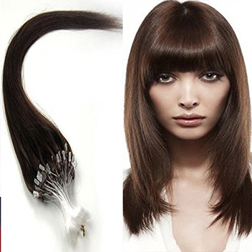 Loop Micro Ring Remy Human Hair EXTENSION fashion Colors 4# Chestnust Brown,50g,100S 18"