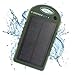 Produktbild Externe Akku Powerbank 12000 mAh Solar Ladegerät Handy X-DNENG 2 Ausgänge USB Wasserdicht Solar Panel Outdoor Power Bank mit LED-Lampen für iPhone iPad Tablet Samsung Android Smartphones Mp3 usw- Grün