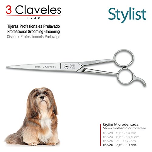 3 Claveles 16 X XX – Professional Hairdressing Scissors in Hot Forged Stainless Steel, Serie XXX, Special Pets Pre-Wash, Measure XXX 16.5 cm 6.5'' Stylist