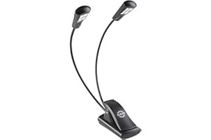 K&M 12246 Lampe de pupitre Double4 LED FlexLight Schwarz - fixation par clip - 2 cols de cygne flexibles, 2 x 1700 Lux
