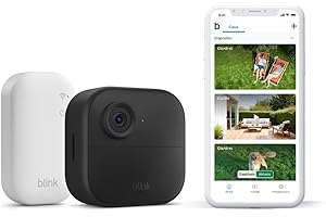 Videocamera Blink Outdoor 4 (Ultimo modello) - Videocamera di sicurezza smart HD wireless, autonomia di due anni, compatibile con Alexa - Sistema a 1 telecamera con Sync Module Core incluso - IP65