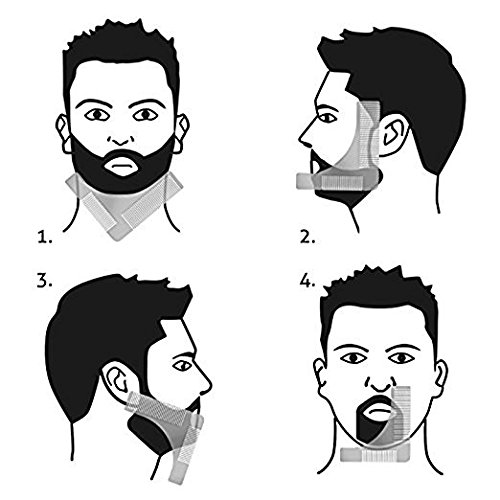 Bart-Kamm, Richoose Edelstahl Bartforming Styling & Shaping Vorlage Werkzeug / Facial Hair Shaping Tool für perfekte Linien & Symmetr - 5