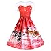 Produktbild Soupliebe Frauen Weihnachtsspitze, Die Hohlen Druckweinlese Kleid Abend Partei Kleid NäHt Abendkleider Cocktailkleid Partykleider Blusenkleid