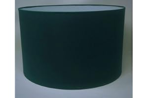 ARG LIGHTING Zylinder Lampenschirm Baumwolle Stoff handgefertigt für Deckenleuchte, Tischleuchte, Stehlampe (Dunkelgrün, 25 cm Durchmesser 20 cm Höhe)