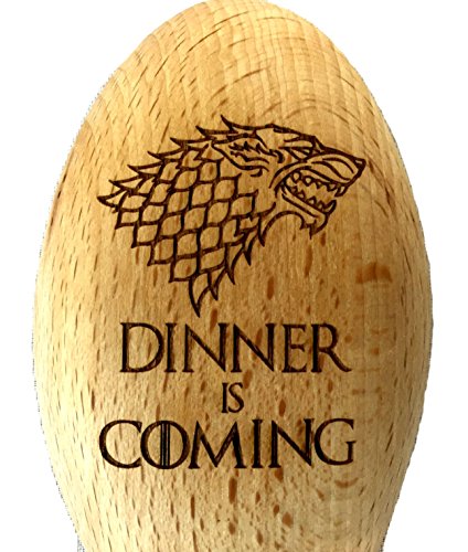 Game of Thrones Haus Stark inspiriert „Dinner Is Coming“ groß aus Holz Löffel - 2