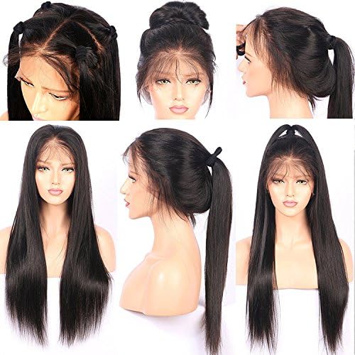 Helene New Style 360 Lace Wig Pretty Straight Brazilian Human Hair Wigs Free Part Glueless 360 Lace Frontal Wigs Pre Plucked Hairline with Baby Hair (180% Density,360 Lace Frontal Wig 20")
