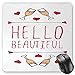 Produktbild BGLKCS Hello Mauspads,Saint Valentine's Day Celebration Theme Text Typography and Glasses of Champagne,Standard Size Rectangle Non-Slip Rubber Mousepad,Peach Red White