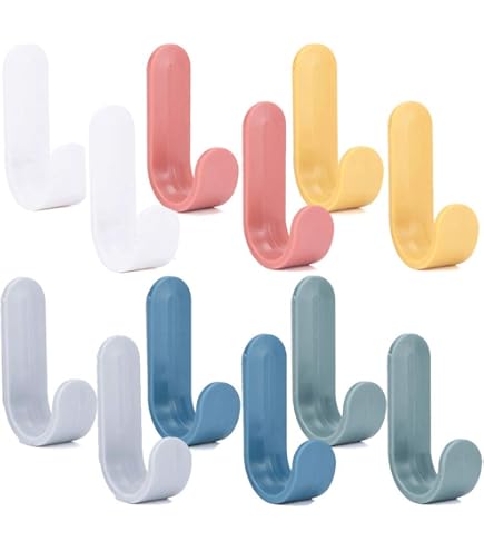Qiuerte Plug Wire Holder Non-Marking Hook Cable Retainer Cable Clips For Plug Retainers Wire Storage Artifact Hole Free Clamp Cable Plugs Organizer A 8pcs Mix Colors