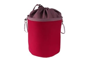 TRENDFINDING Sacchetto per mollette portatile in 100% cotone con due robusti moschettoni, chiusura a cordoncino e ferma in metallo per appendere e conservare 150 mollette, tortora bordolese