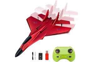 CLIUNT RC Plane Ready to Fly, 2.4GHz Remote Control Airplane, Wireless Airplane Toy Easy to Fly for Beginners Kids Boys Girls (Red)