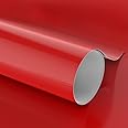 Lypumso High Gloss Red Vinyl Wrap Air-Release Technology Self Adhesive Car Wrap Film Featuring Bubble Free Automotive Vinyl Tape Roll for Vehicle Moto Furniture DIY Exterior Interior