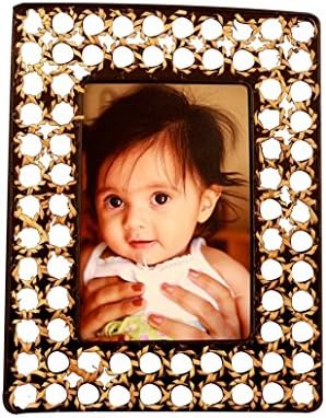 The Yellow Door Metal Wall Photoframe Collection Brown Classic Mesh Picture Display 5" x 7" inches