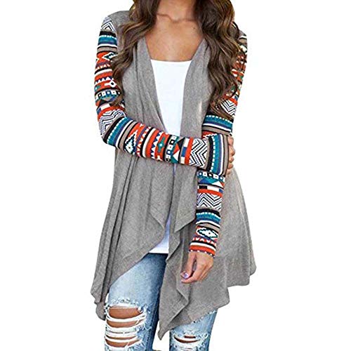 Preisvergleich Produktbild Damen Weste Lose Ärmellos Strickjacke Casual Wasserfall Jacke Asymmetrisch Schnitt Langarmshirt Elegant Locker Oversive Kimono Cardigan Herbst Winter Jacke Strickwaren von Innerternet