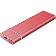 External Hard Drive Type C USB 2.0 Portable 1TB 2TB Hard Drive External HDD Compatible for Mac Laptop and PC(2TB,RED-LN2)