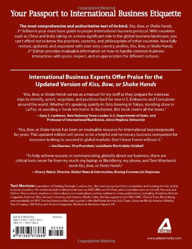 Book's Cover of Kiss, Bow, Or Shake Hands: The Bestselling Guide to Doing Business in More Than 60 Countries