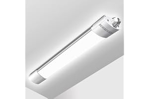 BERIXDEEP LED Batten Light 6500K Daylight, IP66 Integrated Tube Light for Ceiling, Garage, Workshop, Office, Wall, Kitchen, Shed, Waterproof Fluorescent Light Fitting for Outdoor, 4300lm, 4FT, 120cm, 36W