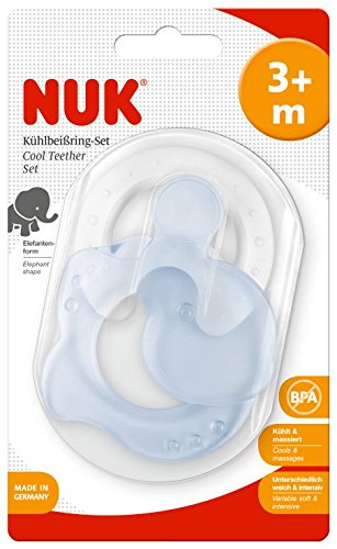 NUK 10256306 Kühlbeißring-Set, 2-teilig zur Massage und Kühlung BPA-Frei, 1 Set - 2