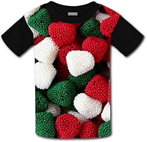 Youth Children 3D Print Jelly Belly Christmas Gum Drops Crew Neck T-Shirt Tees L