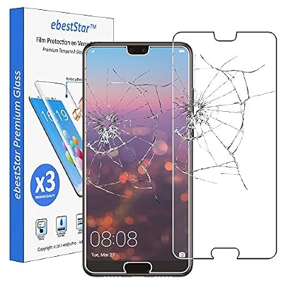 ebestStar - Pack x3 Verre trempé Compatible avec Huawei P20 Film Protection Ecran Vitre Protecteur Anti Casse, Anti-Rayure, Pose sans Bulles [Appareil: 149.1 x 70.8 x 7.7mm, 5.8'']