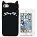Produktbild Hcheg Hülle für Apple iPhone 5/5S/SE - 3D Silikon Backcover Case Handy Schutzhülle - Cover klar Katze Design Schwarz Weiß + 1X Screen Protector