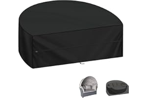 LAMUNI Sonneninsel Abdeckhaube Wasserdicht Outdoor Loungeinsel Abdeckung Halbrund Winterfest Abdeckplane Liegeinsel, 420D Oxford Sonneninsel Schutzhülle für Garteninsel Gartenmuschel, 180x90x80cm