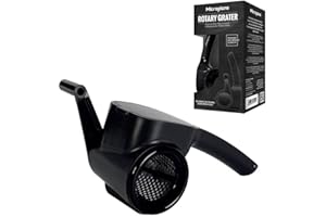 Microplane 39004 - Grattugia rotante, Lama fine per grattugiare senza sforzo formaggi duri, cioccolato e noci - Fotoincisa, ultra affilata, Nero