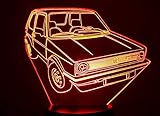  Zeichnung kompatibel mit einem VOLKSWAGEN VW GOLF 1 GTI, 3D-Lampe LED