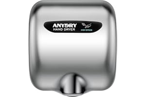 anydry 2800B Commercial Hand Dryer For Toilets,Heavy Duty Stainless Steel Electric Hand Dryers,With Banner.(Polished)