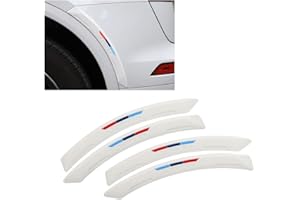 HIBEYO Élargisseur de Passage de Roue de Voiture - Protection autocollante Anti-Collision - Élargisseur d'aile Universel - Décoration - Lot de 4 - Blanc