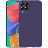 Aksesuarcim Samsung Galaxy M33 ile Uyumlu Kılıfı Silikon Pastel Renkli Mat Esnek İnce Kapak Prem Lacivert