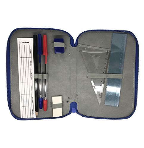 Deportes F tbol XM-112-04 Estuche 3 bisagras plumier Triple 43 Piezas Azul-Negro Deportes F tbol XM-112-04 Estuche 3 bisagras plumier Triple 43 Piezas Azul-Negro