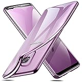 Coque Samsung S9, Coque Galaxy S9 Silicone, ESR Samsung Galaxy S 9 Coque Transparente Gel Silicone TPU Souple avec Cadre de Protection Brillant Chromé, Bumper Housse Etui de Protection Premium [Anti Choc] [Ultra Fin] [Ultra Léger] [Compatible avec le Rechargement sans Fil] pour Samsung Galaxy S9 2018 (Série Jelly, Transparent Cadre Violet)