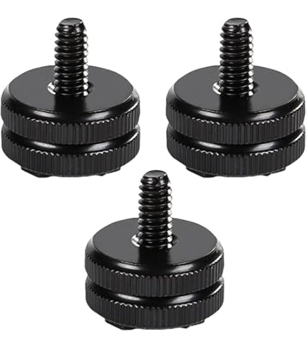 Lot De 2 Adaptateurs Griffe Flash 1/4" - Support Hot Shoe Pour Micro, Moniteur, Caméra Action