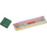 Bosch 6 adet &ccedil;ok renkli grafit u&ccedil; seti (aksiyon kalemi, derin delikler, 2 kırmızı, 2 sarı; 2 x HB grafit, 2,8 mm; kılıf)