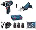 Produktbild BOSCH-Set: Akku-Bohrschrauber GSR 10,8-2-Li/12V Prof. + Akku-Säbelsäge GSA 10,8V-Li/12V Prof. inkl. 3x Akku 2,0 Ah und Ladegerät in L-Boxx