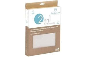 Pirulos Sábana Bajera Protectora Impermeable para Cochecito de Bebé de 40x80 cm/Sábana Bajera Ajustable + Protector Impermeable, Color Blanco