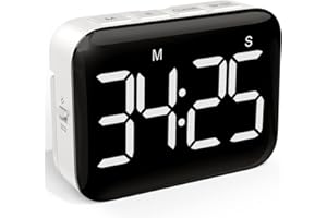 NOKLEAD Digitale Timer da Cucina: cronometro con conto alla rovescia magnetico con ampio display a LED, volume e luminosità regolabili, facile da usare per bambini anziani (batterie incluse)