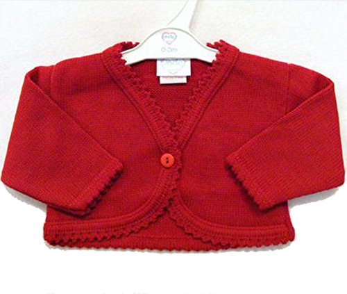Baby Girls Red Knitted Bolero Cardigan by Dandelion (12-18 Months)