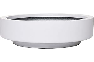 ‎VIVANNO VIVANNO Pflanzschale Blumenschale Dekoschale Fiberglas Escada Low 9x30 Weiß Matt