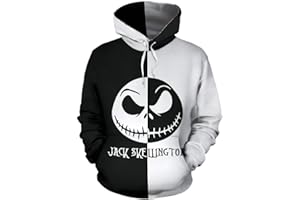 QYIFIRST Sweat à Capuche Anime Before Christmas Weihnachten Jack Halloween Cosplay Costume Manches Longues Sweatshirt Unisexe Impression 3D Pullover Adulte Taille S-5XL