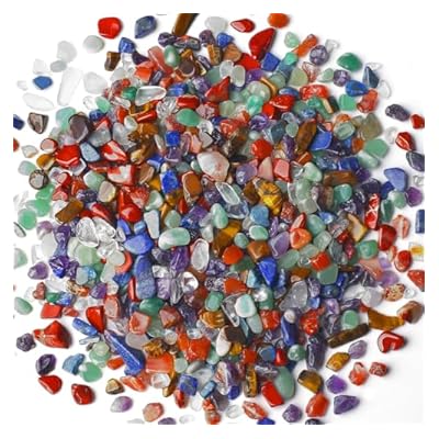 Xiannvxi 7 Chakra Crystal Chips Healing Crystals Healing Crushed Stones Tumbled Crystal Bulk Gemstones Reiki Irregular Crushed Crystals 250g 0.55lbs