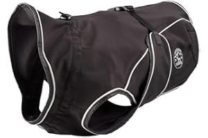 HUNTER Hundemantel UPPSALA SOFTSHELL, Farbe: schwarz, sportliches Design, wasser- und winddicht, mit weichem Fleece-Innenfutter, individuell einstellbar, reflektierend, waschbar, Größe: 60