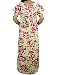 Indiatrendzs Women's Pink Floral Cotton Nighty XL