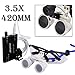 Produktbild Carejoy 3.5x420mm Dental Binokularlupen Loupes Kopflupe Lupenbrille LED Headlight Beleuchtung (Schwarz)
