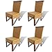 Produktbild Festnight 4 Stk. Set Esszimmerstühle Essstuhl Essstühle Küchenstuhl Rattanstuhl 47x50x97cm Stuhl Set für Küche oder Esszimmer - Braun mit Rot